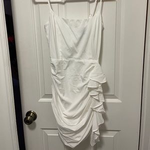NWT White Small Bodycon Dress with Ruffle Detail from Windsor